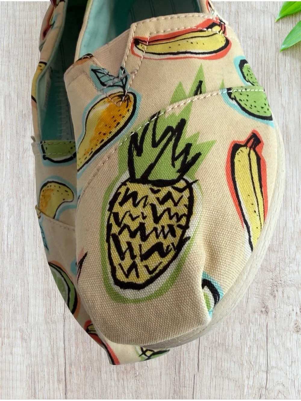 TOMS Tropical Fruit Print Alpargata Slip-On Shoes Women’s 10 EU 42
